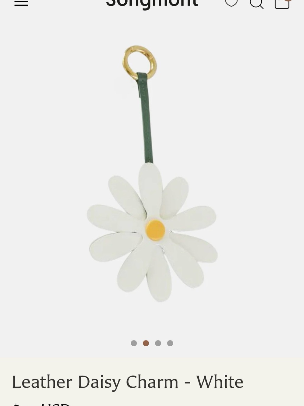 Songmont Leather Daisy Bag Charm - Picture 6 of 6